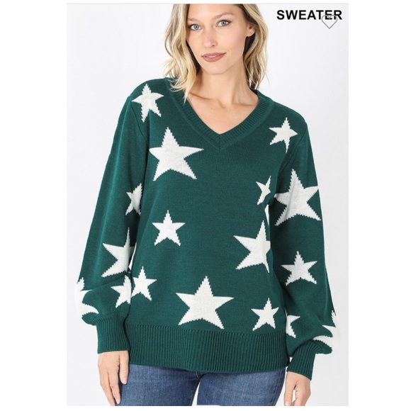 🌺2/$35 sale star print sweater - Picture 2 of 7
